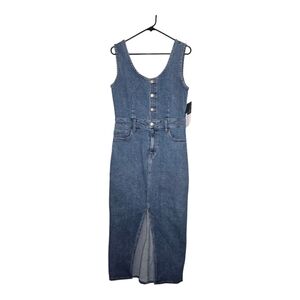 NWT RE Generation By Celebrity Pink Denim Overall Midi Dress Size Medium